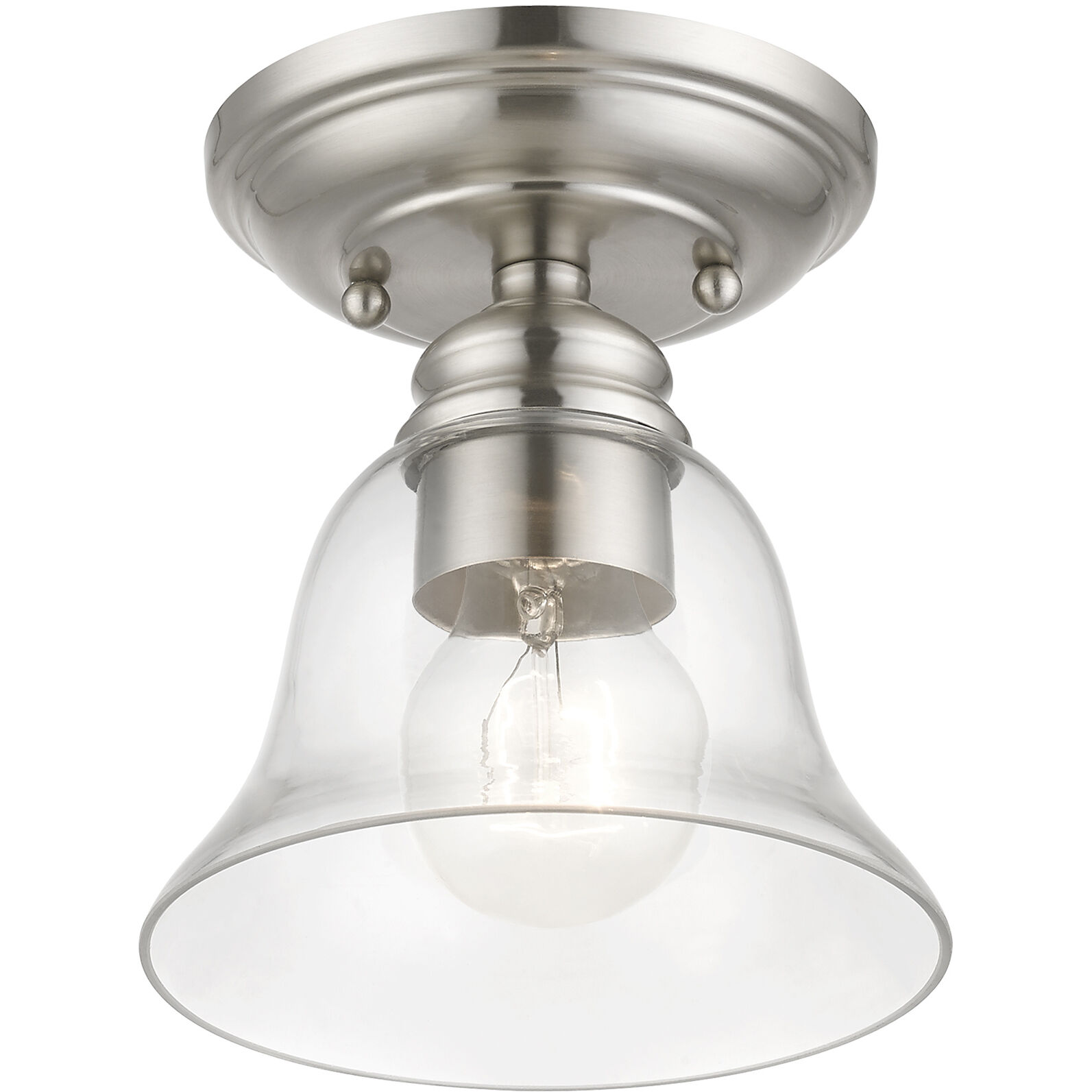 Moreland 1 Light 6 inch Brushed Nickel Small Semi-Flush Ceiling Light, Small