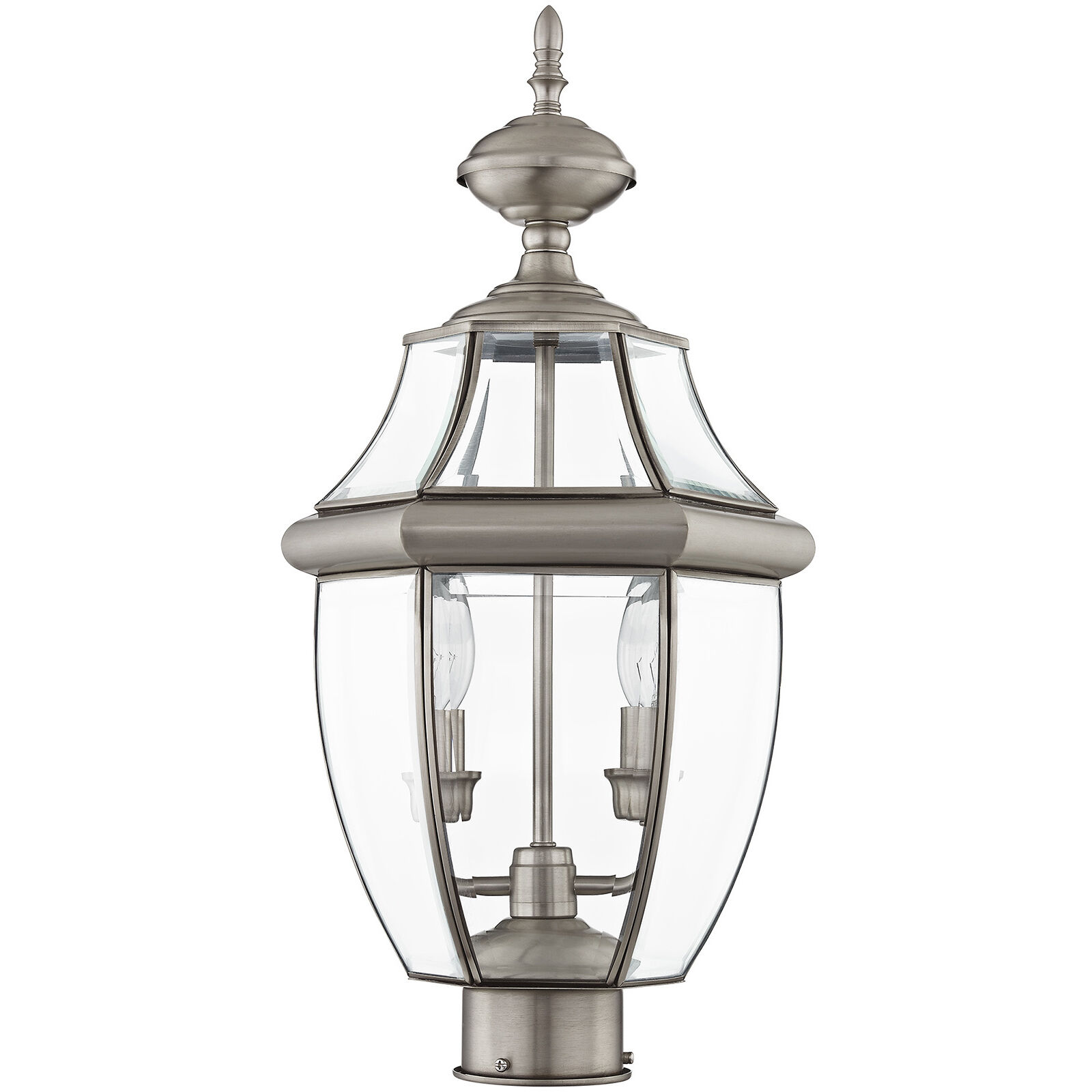 Monterey 2 Light 22 inch Brushed Nickel Outdoor Post Top Lantern