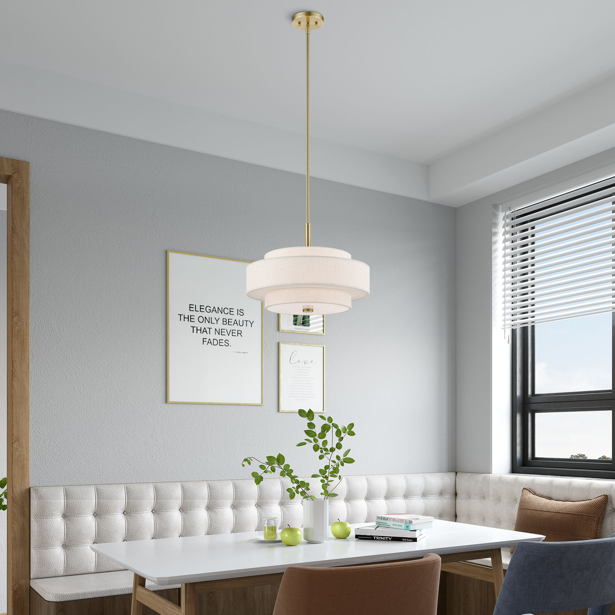 Monroe 4 Light 18 inch Antique Brass Pendant Chandelier Ceiling Light