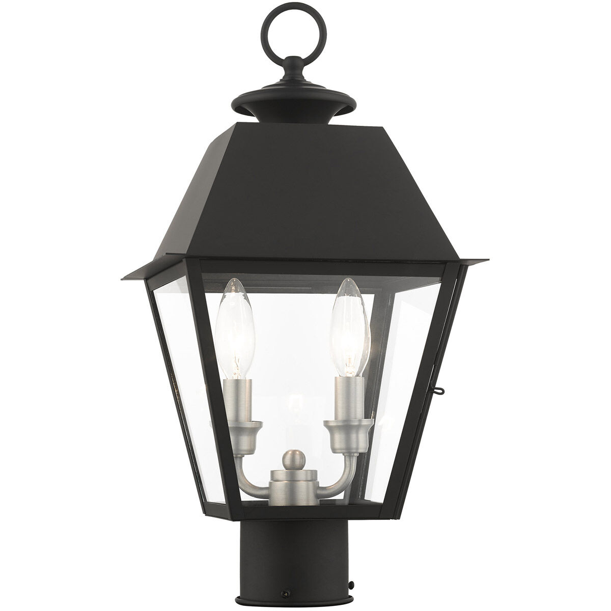 Mansfield 2 Light 17 inch Black Outdoor Post Top Lantern
