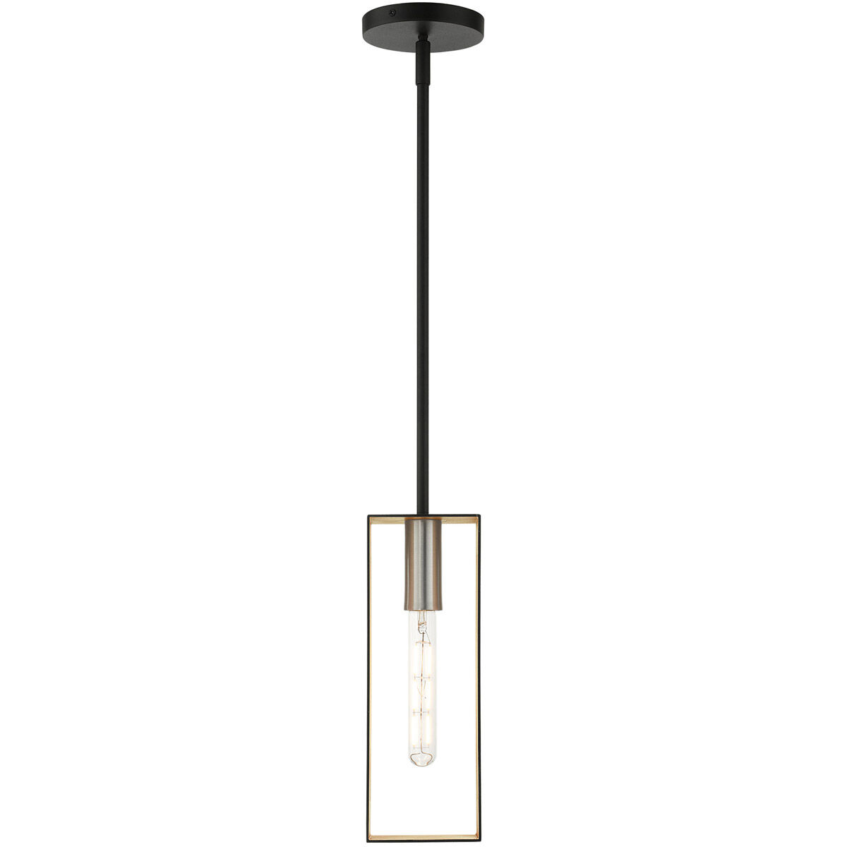 Soma 1 Light 5 inch Textured Black with Brushed Nickel Accents Pendant Ceiling Light