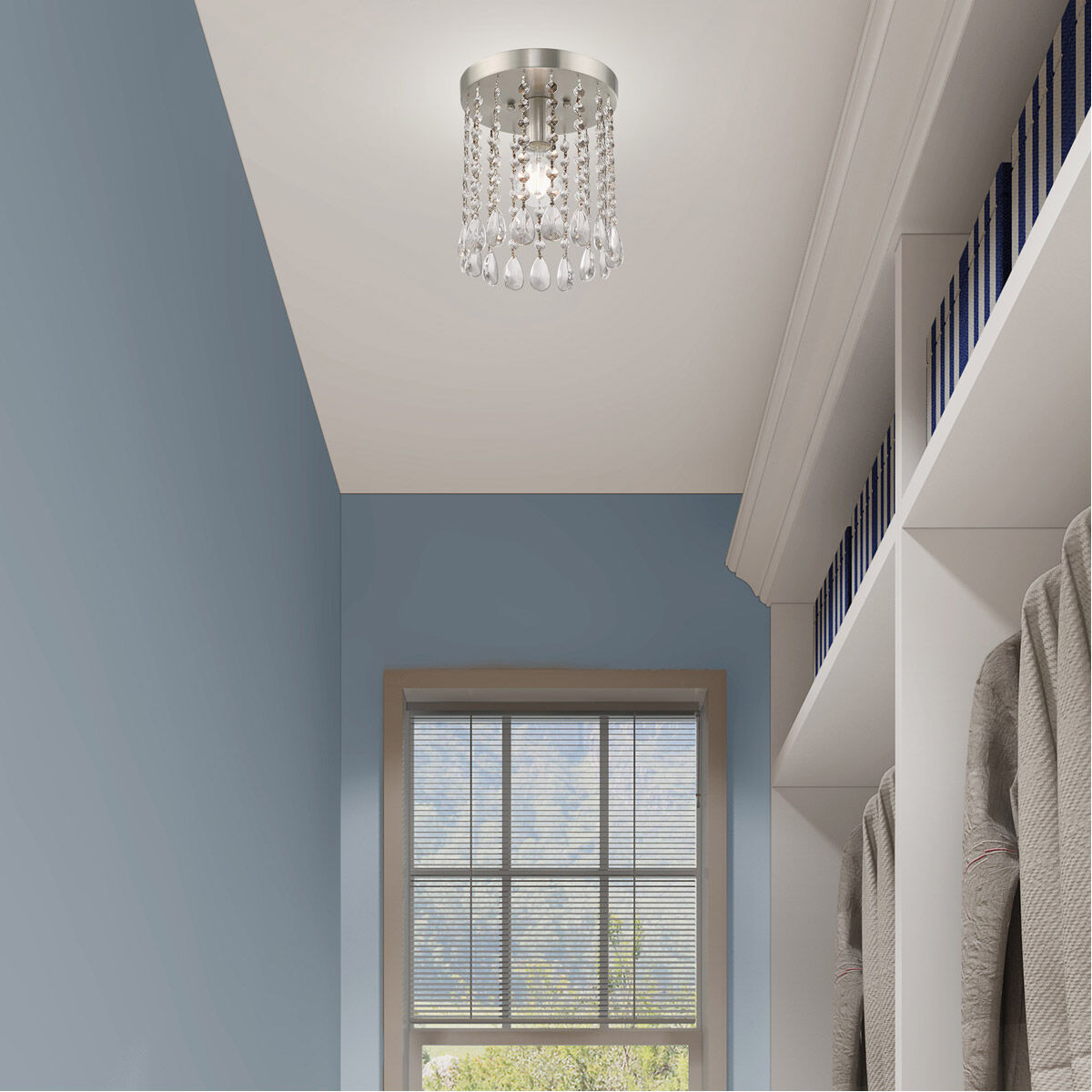 Elizabeth 1 Light 8 inch Brushed Nickel Flush Mount Ceiling Light