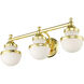 Oldwick 3 Light 24 inch Polished Brass Vanity Sconce Wall Light