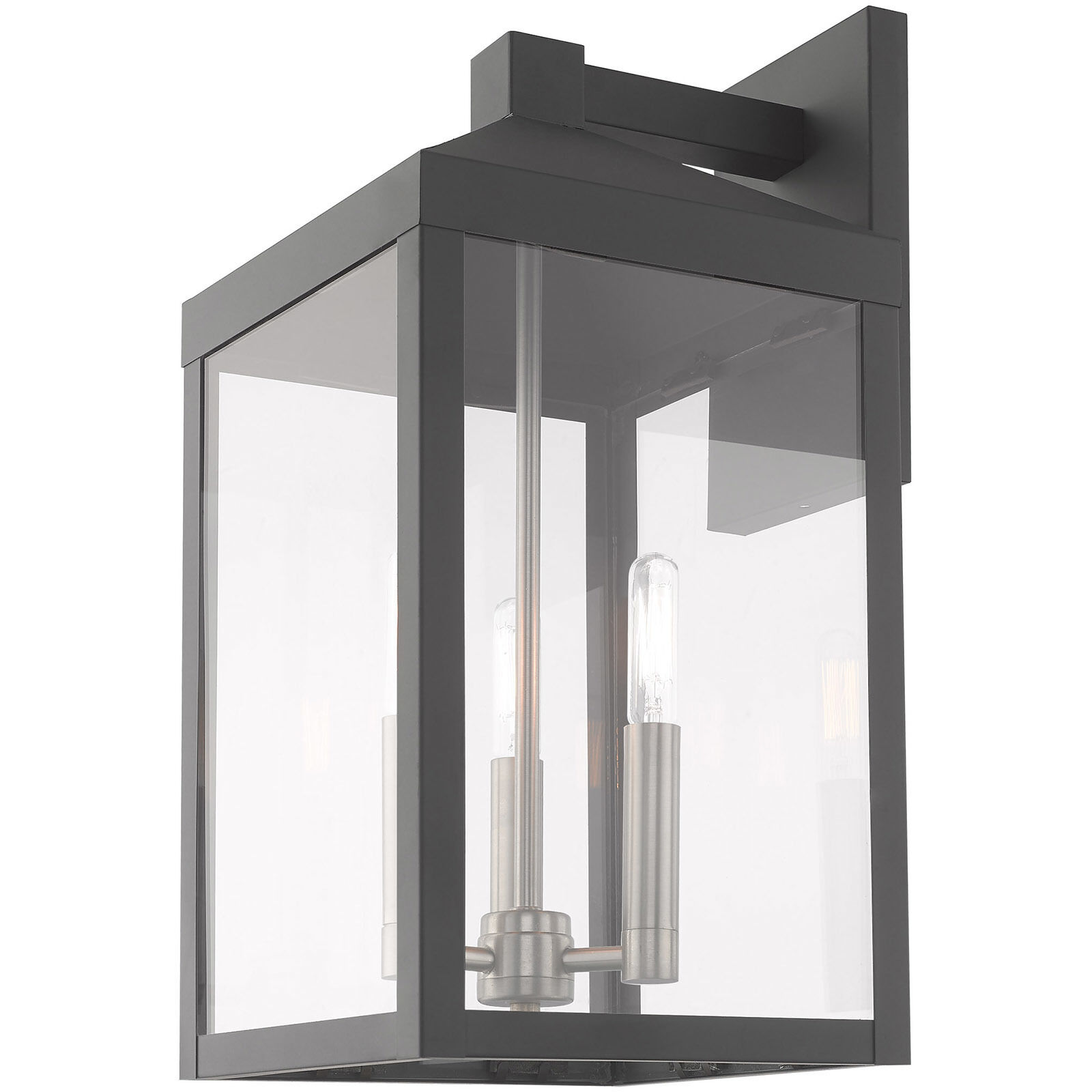 Nyack 3 Light 17.5 inch Scandinavian Gray Outdoor Wall Lantern