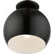 Piedmont 1 Light 10 inch Shiny Black Semi-Flush Mount Ceiling Light