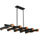 Novato 10 Light 50 inch Black Linear Chandelier Ceiling Light