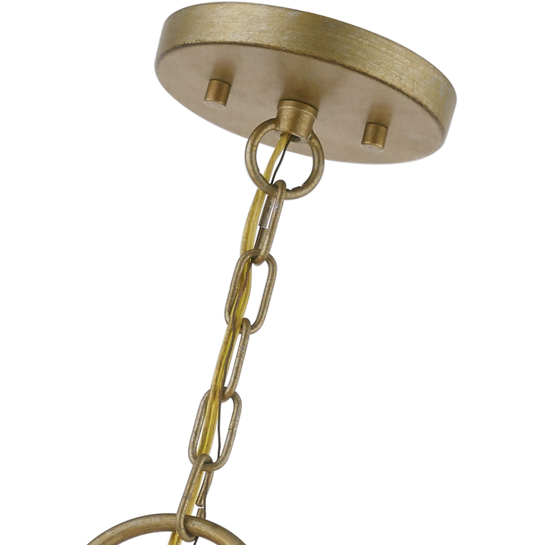 Burnett 7 Light 24 inch Antique Gold Leaf with White Accents Pendant Chandelier Ceiling Light