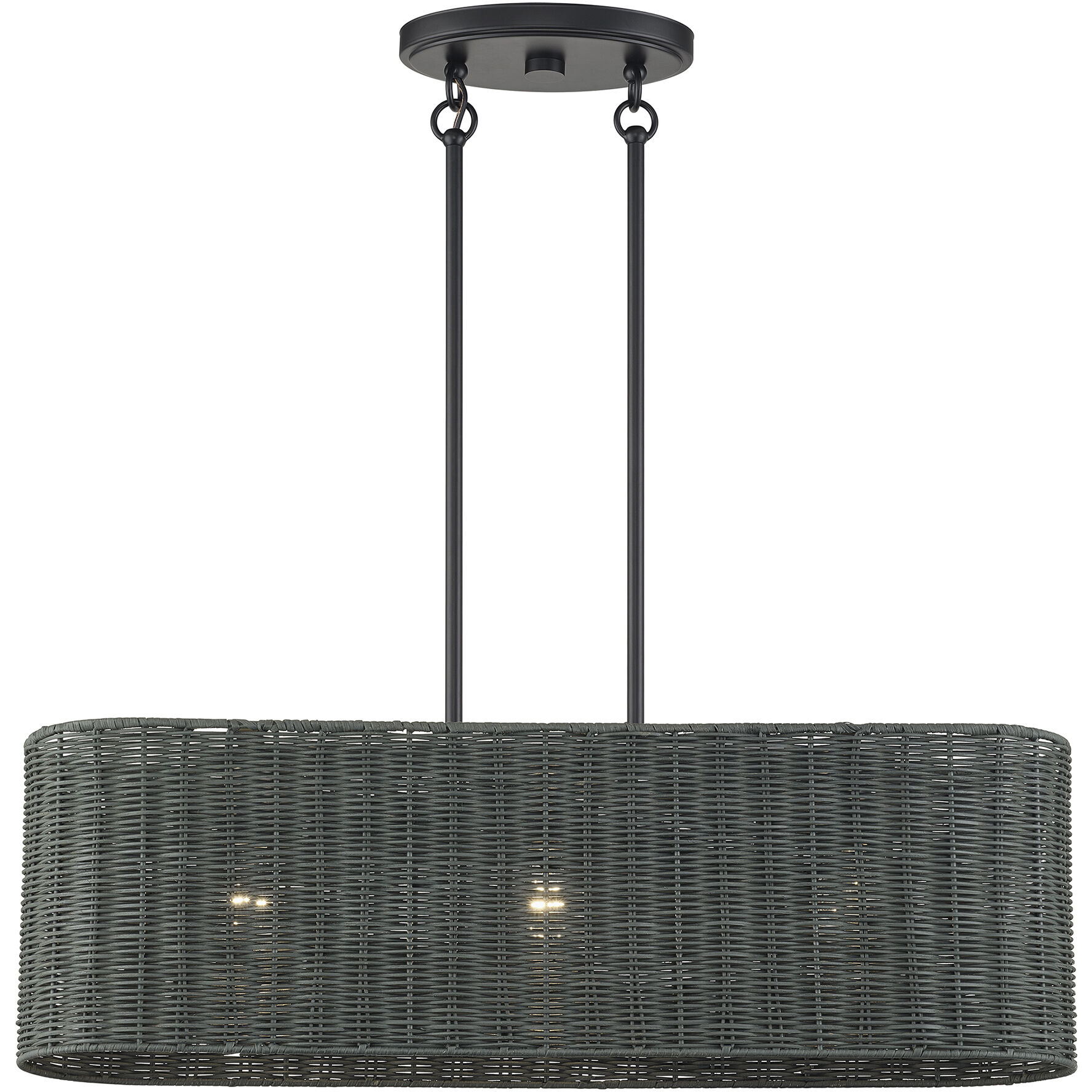 Weavington 3 Light 30 inch Black Linear Chandelier Ceiling Light, Medium
