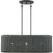 Weavington 3 Light 30 inch Black Linear Chandelier Ceiling Light, Medium