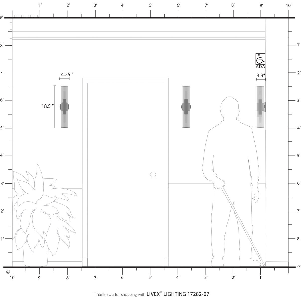 Banca 2 Light 4 inch Bronze with Antique Brass Accent ADA Vanity Sconce Wall Light