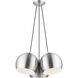 Piedmont 3 Light 22 inch Brushed Aluminum with Polished Chrome Accents Globe Pendant Ceiling Light