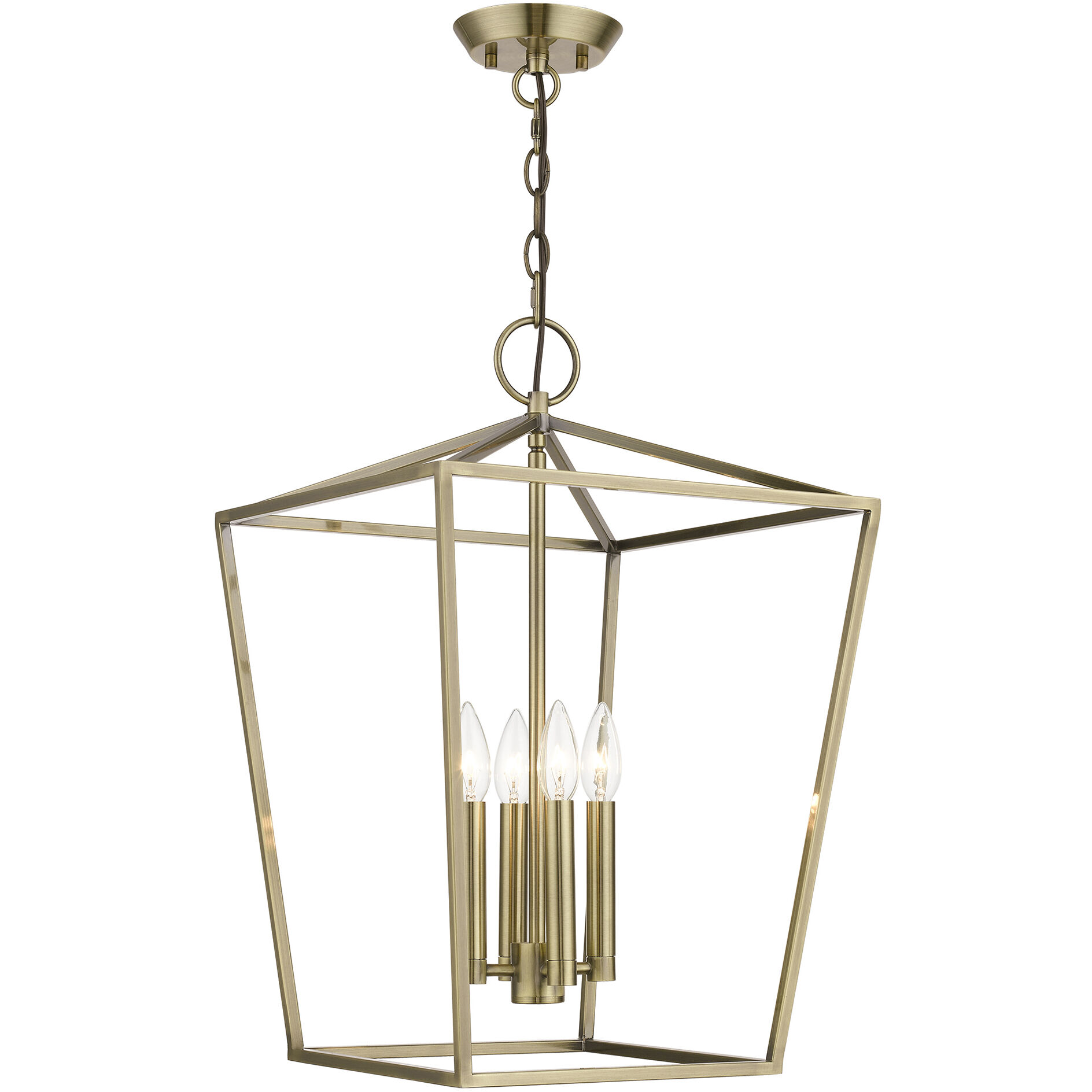 Devone 4 Light 15 inch Antique Brass Chandelier Ceiling Light