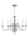 Williamsburgh 6 Light 24 inch Brushed Nickel Chandelier Ceiling Light