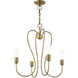 Lucerne 4 Light 20 inch Antique Brass Chandelier Ceiling Light