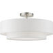 Meridian 3 Light 18 inch Brushed Nickel Semi-Flush Ceiling Light