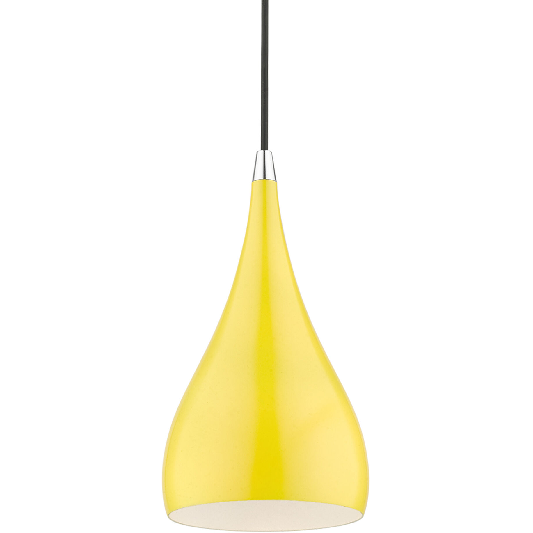 Amador 1 Light 6.25 inch Shiny Yellow with Polished Chrome Accents Mini Pendant Ceiling Light