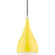 Amador 1 Light 6.25 inch Shiny Yellow with Polished Chrome Accents Mini Pendant Ceiling Light