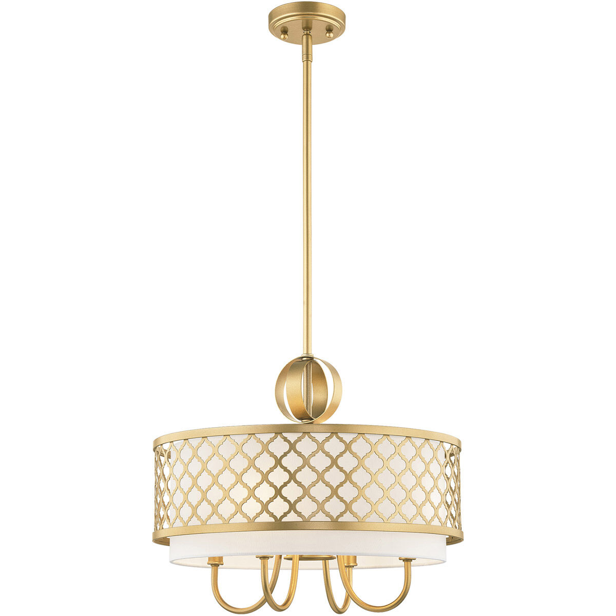 Arabesque 5 Light 18 inch Soft Gold Pendant Chandelier Ceiling Light