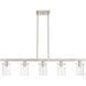 Munich 5 Light 42 inch Brushed Nickel Linear Chandelier Ceiling Light