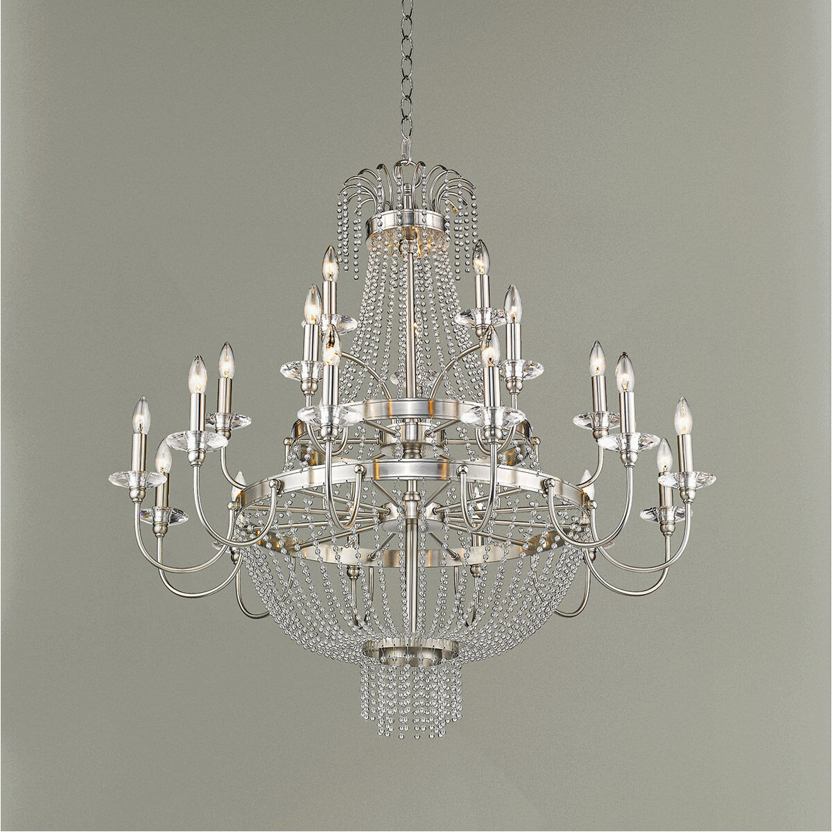 Valentina 21 Light 42 inch Brushed Nickel Foyer Chandelier Ceiling Light