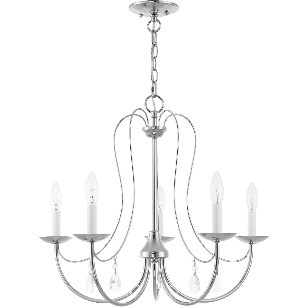 Mirabella 5 Light 24 inch Polished Chrome Chandelier Ceiling Light