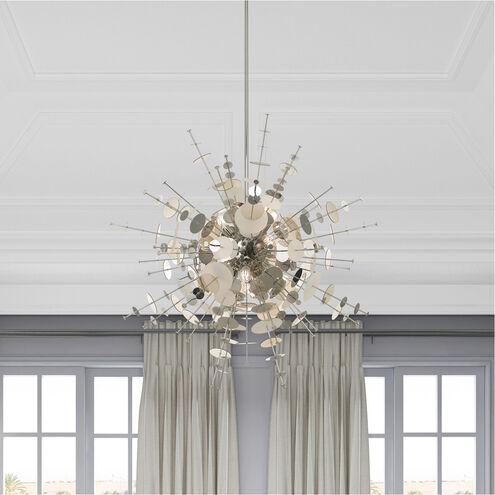 Circulo 12 Light 50 inch Polished Chrome Grand Foyer Pendant Chandelier Ceiling Light