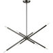 Soho 8 Light 32 inch Black Chrome Linear Chandelier Ceiling Light
