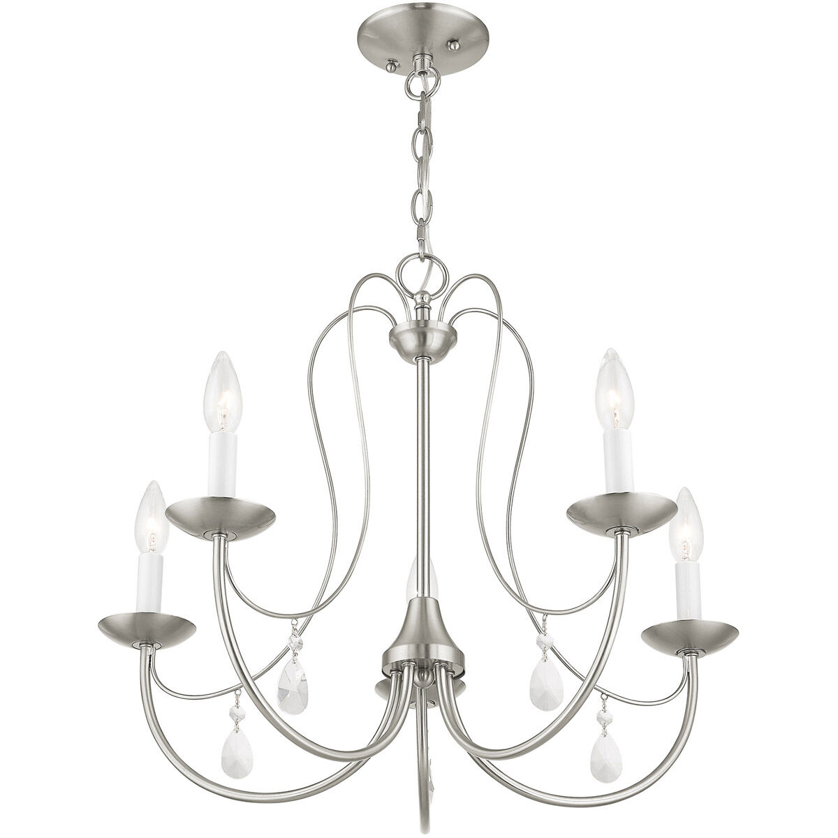 Mirabella 5 Light 24 inch Brushed Nickel Chandelier Ceiling Light