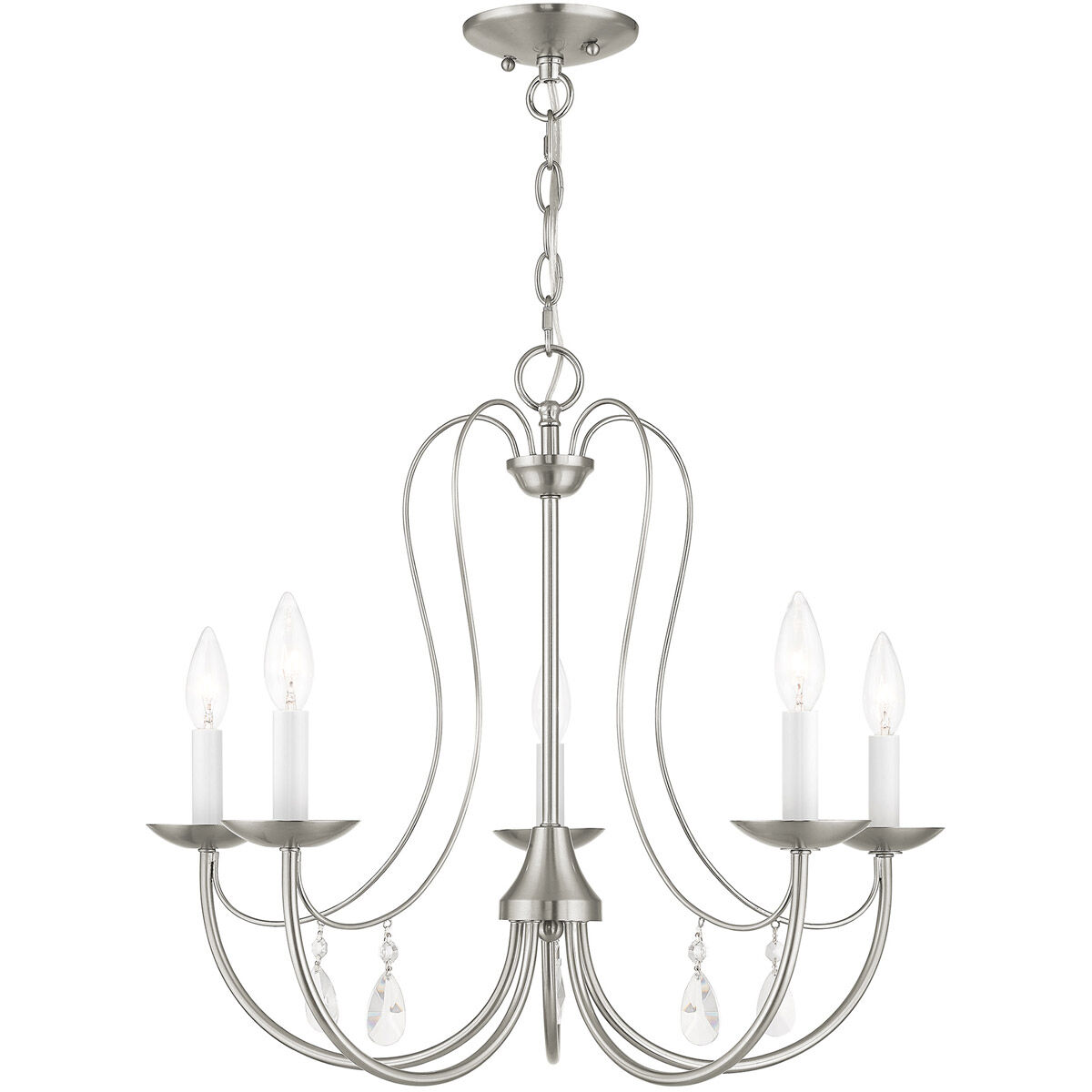Mirabella 5 Light 24 inch Brushed Nickel Chandelier Ceiling Light