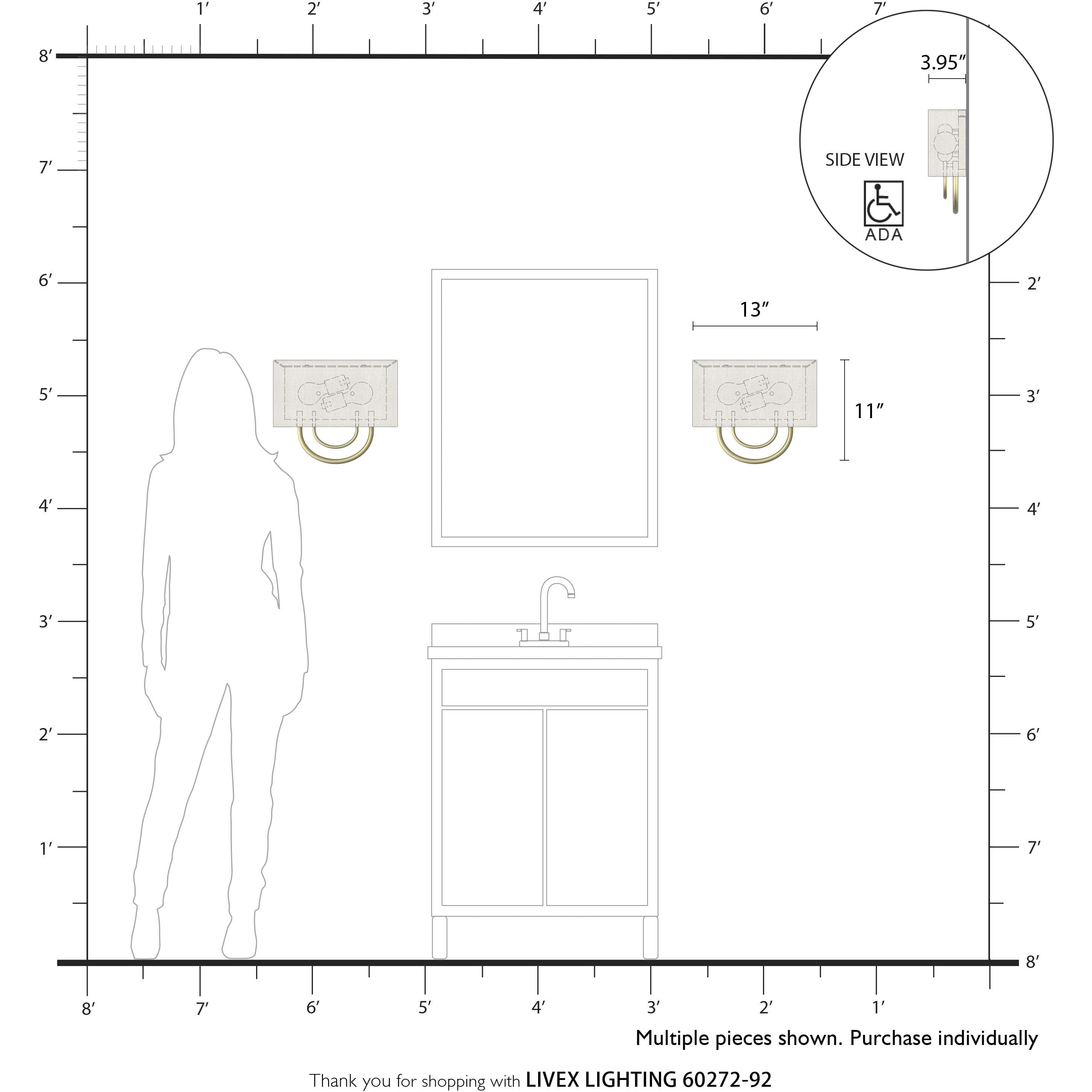 Stratton 2 Light 13 inch English Bronze ADA Wall Sconce Wall Light
