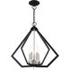 Prism 5 Light 20 inch Black with Brushed Nickel Cluster Chandelier Ceiling Light 