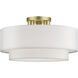 Manorwood 3 Light 18 inch Soft Gold Semi-Flush Ceiling Light