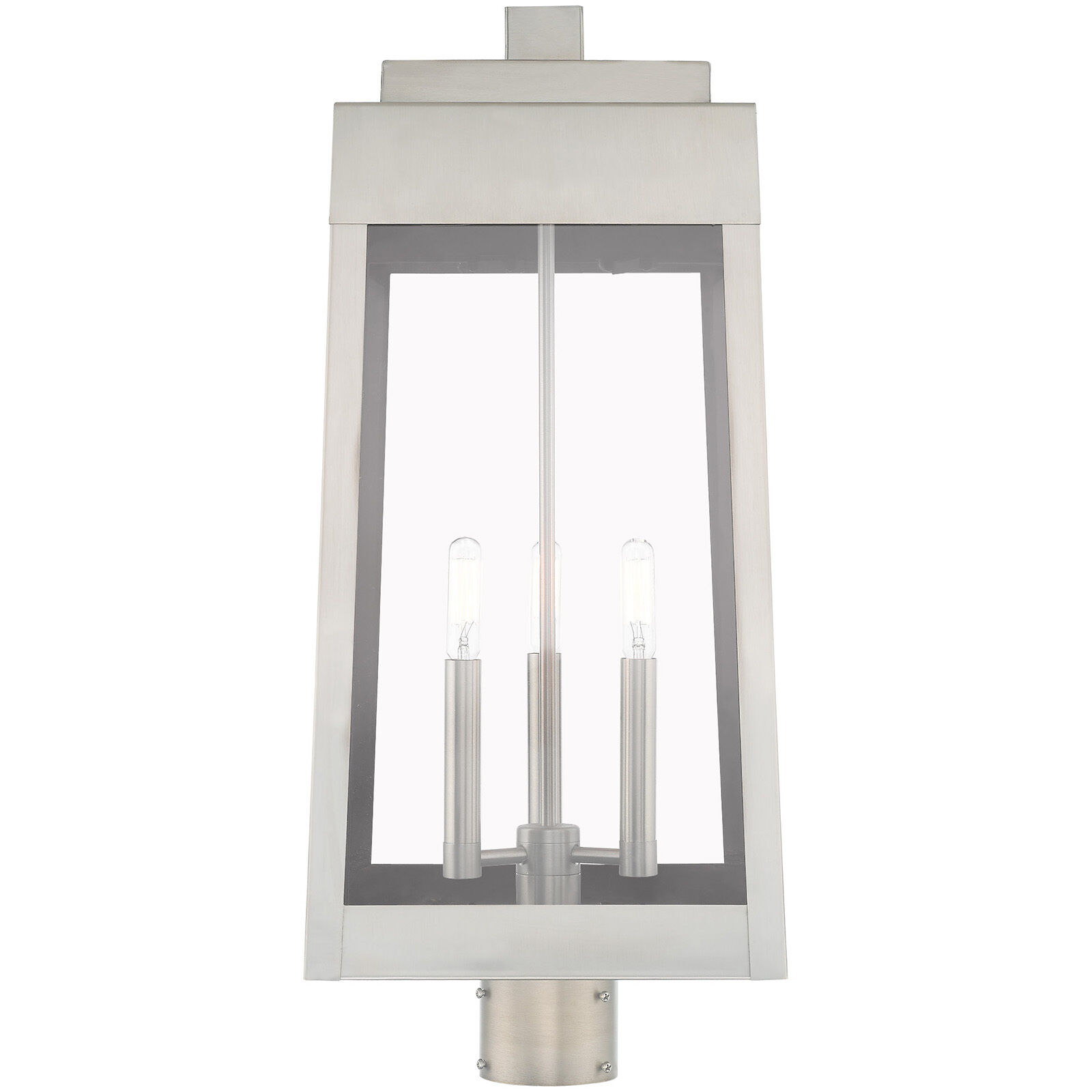 Oslo 3 Light 25 inch Brushed Nickel Outdoor Post Top Lantern