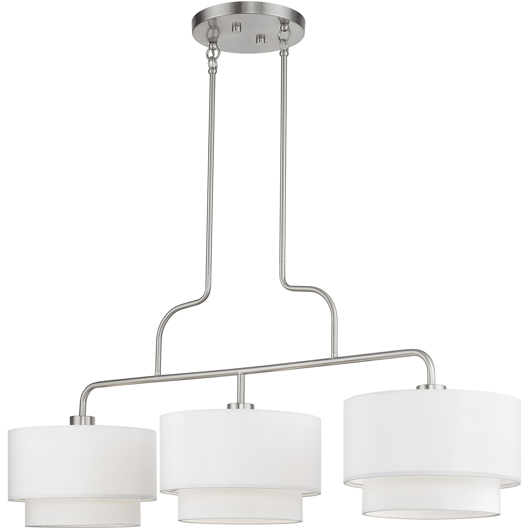 Manorwood 3 Light 49 inch Brushed Nickel Linear Chandelier Ceiling Light