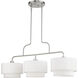 Manorwood 3 Light 49 inch Brushed Nickel Linear Chandelier Ceiling Light