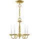 Williamsburgh 5 Light 13 inch Polished Brass Convertible Mini Chandelier/Ceiling Mount Ceiling Light