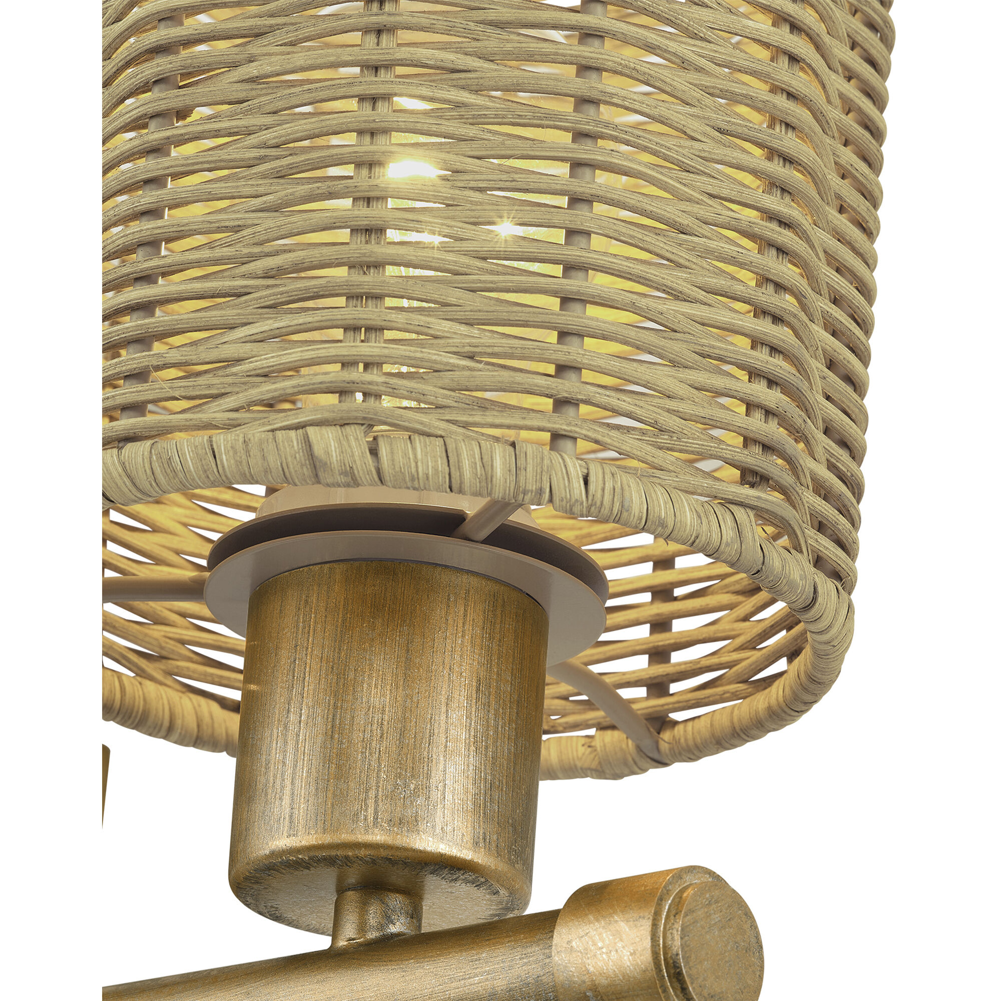 Weavington 4 Light 35.5 inch Antique Gold Leaf Vanity Wall Sconce Wall Light