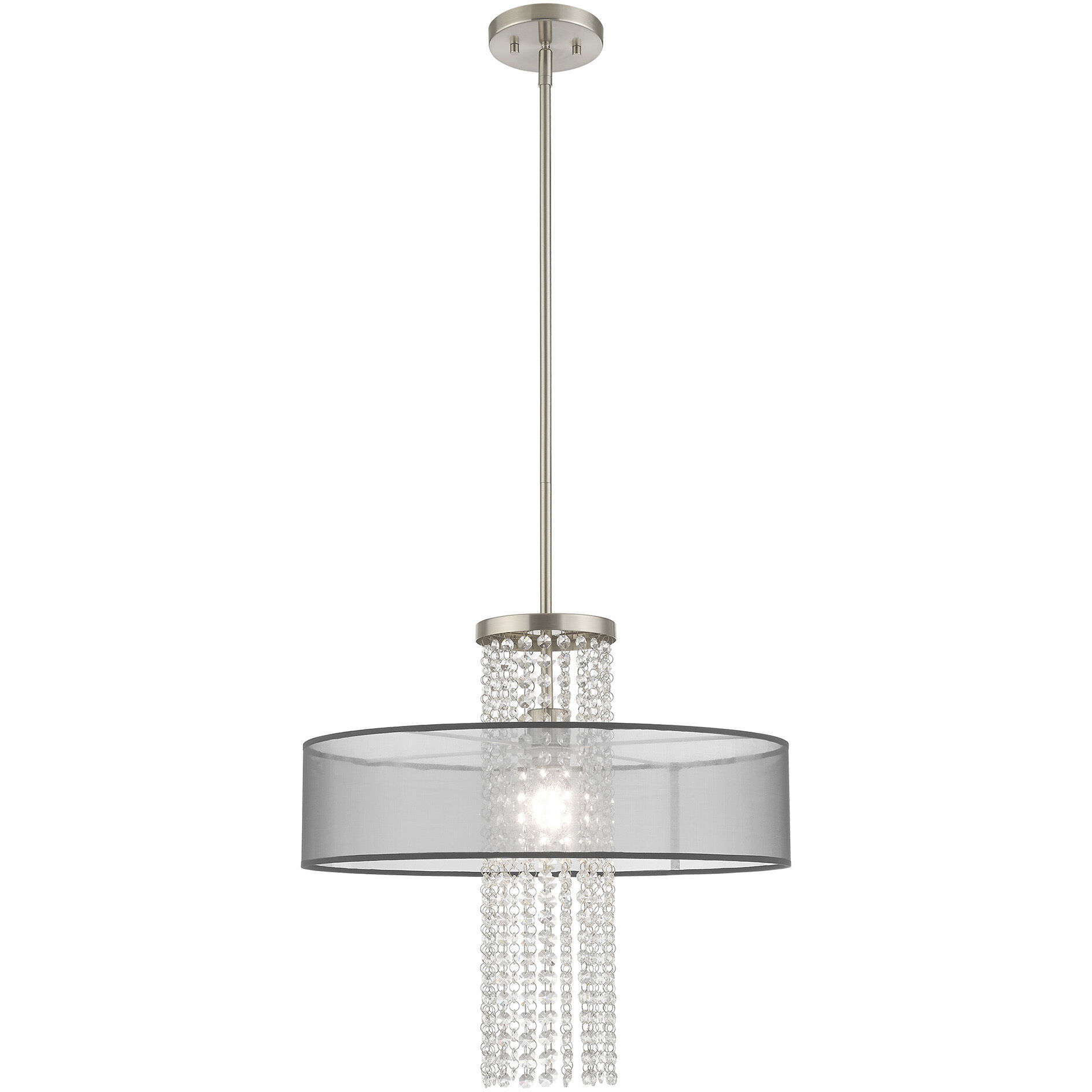 Bella Vista 1 Light 20 inch Brushed Nickel Pendant Chandelier Ceiling Light