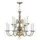 Williamsburgh 12 Light 26 inch Antique Brass Chandelier Ceiling Light