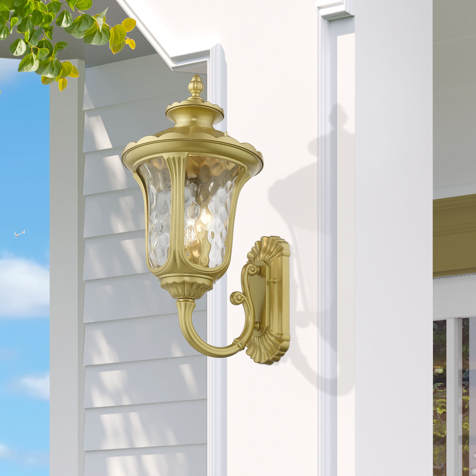 Oxford 3 Light 22 inch Soft Gold Outdoor Wall Lantern, Large