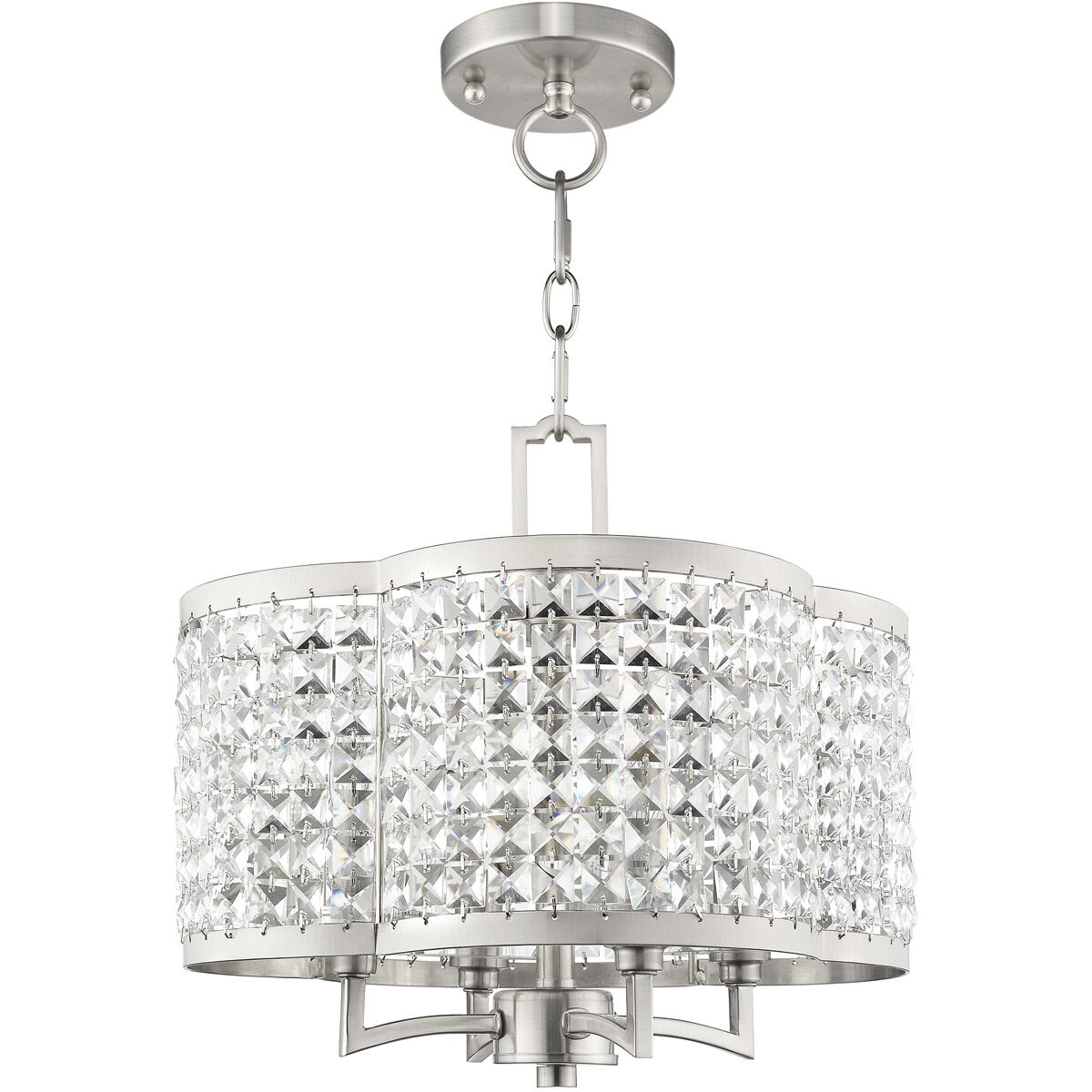 Grammercy 4 Light 14 inch Brushed Nickel Convertible Mini Chandelier/Ceiling Mount Ceiling Light
