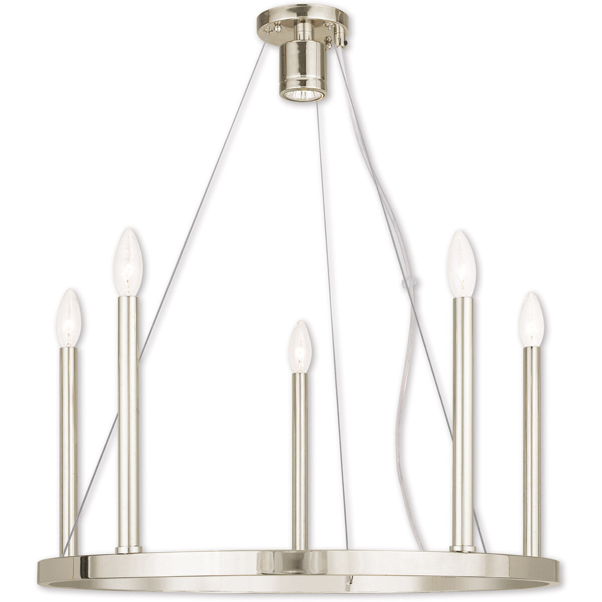 Alpine 6 Light 24 inch Polished Nickel Chandelier Ceiling Light