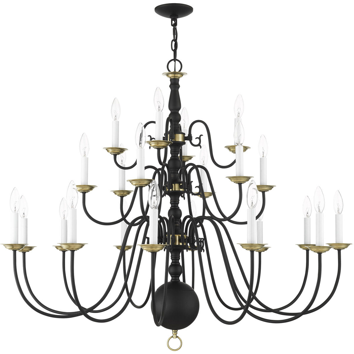 Williamsburg 22 Light 42 inch Black Chandelier Ceiling Light