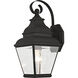 Exeter 1 Light 16 inch Black Outdoor Wall Lantern