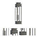 Princeton 1 Light 20.25 inch Vintage Pewter with Polished Chrome Stainless Steel Reflector Tall Outdoor Wall Lantern