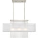 Alexis 3 Light 30 inch Brushed Nickel Linear Chandelier Ceiling Light