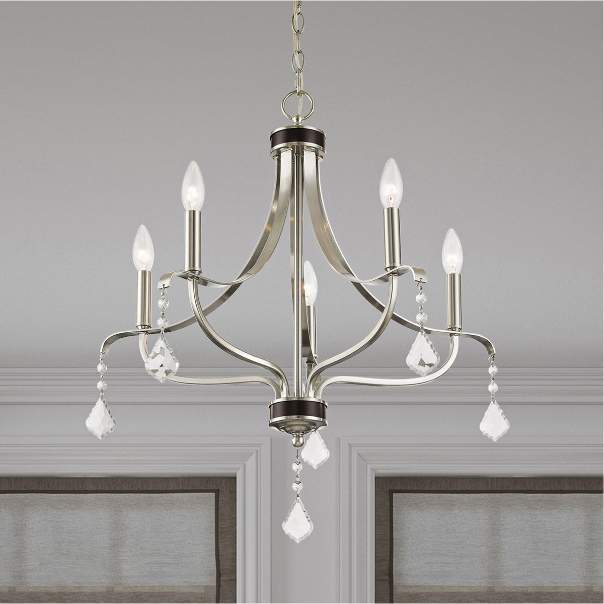 Laurel 5 Light 24 inch Brushed Nickel Chandelier Ceiling Light