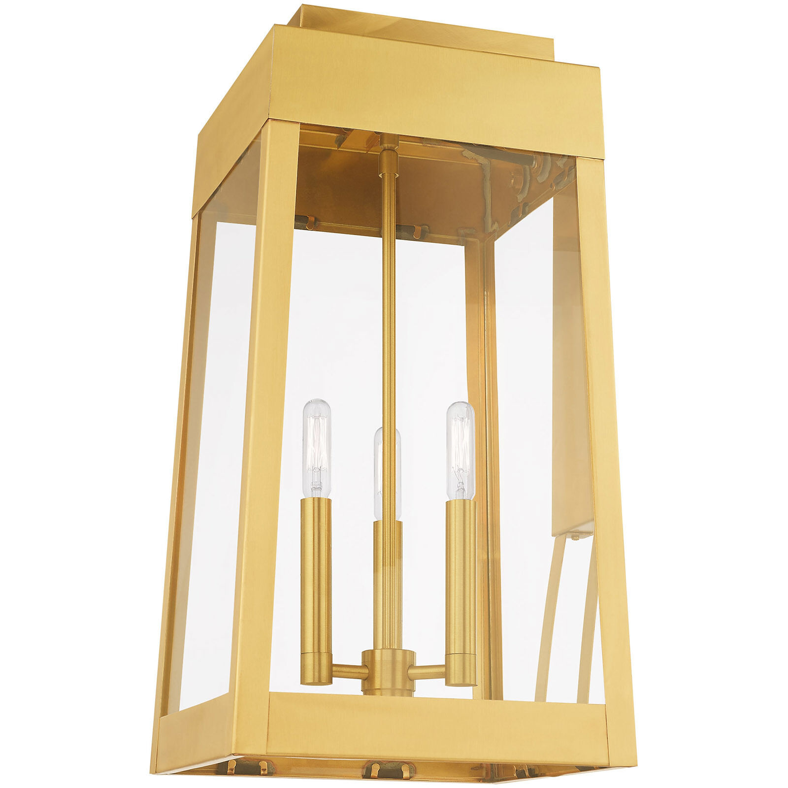 Oslo 3 Light 20 inch Satin Brass Outdoor Wall Lantern
