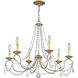 Pennington 6 Light 28 inch Hand Painted Antique Silver Leaf Chandelier Ceiling Light
