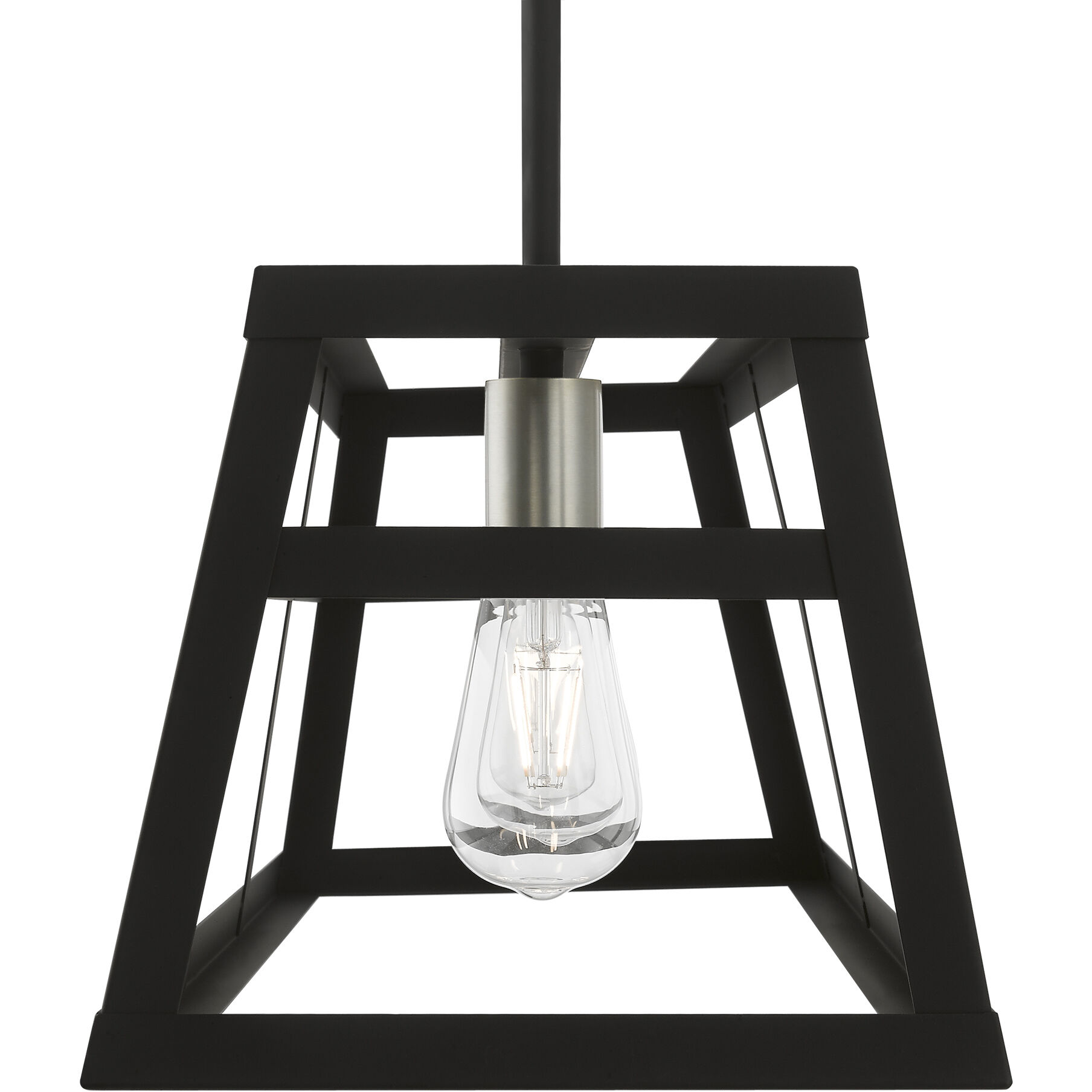 Schofield 3 Light 30 inch Black with Brushed Nickel Accents Linear Chandelier Ceiling Light